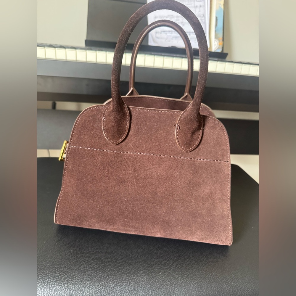 Elegant Brown Suede Handbag